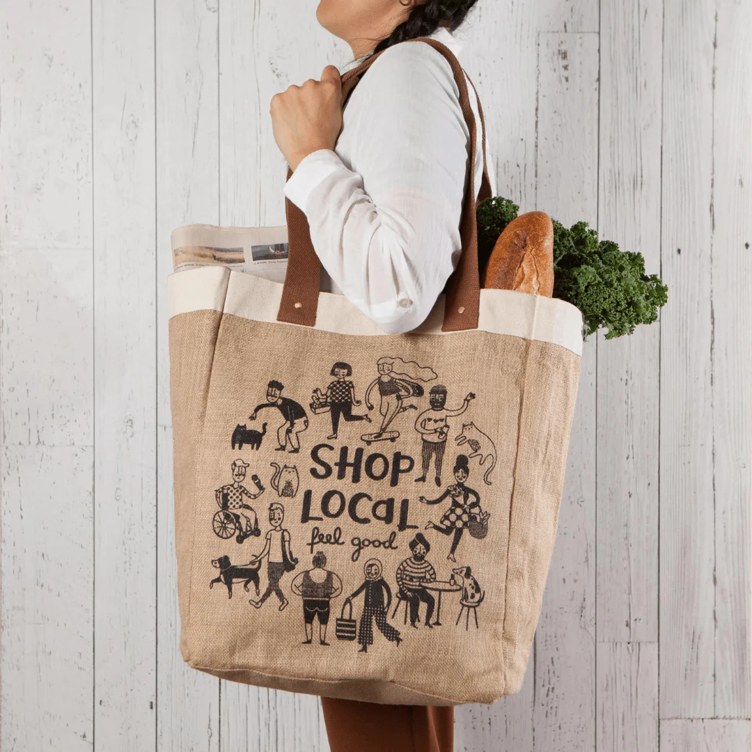 Market Shopping Tote with Laminated Lining [Shop Local] - Image 3